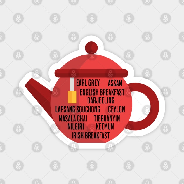 Best Black Teas Teapot Magnet by HolidayBug