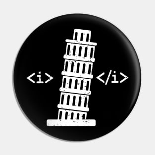 HTML Italics Pisa Tower web designer developer Pin