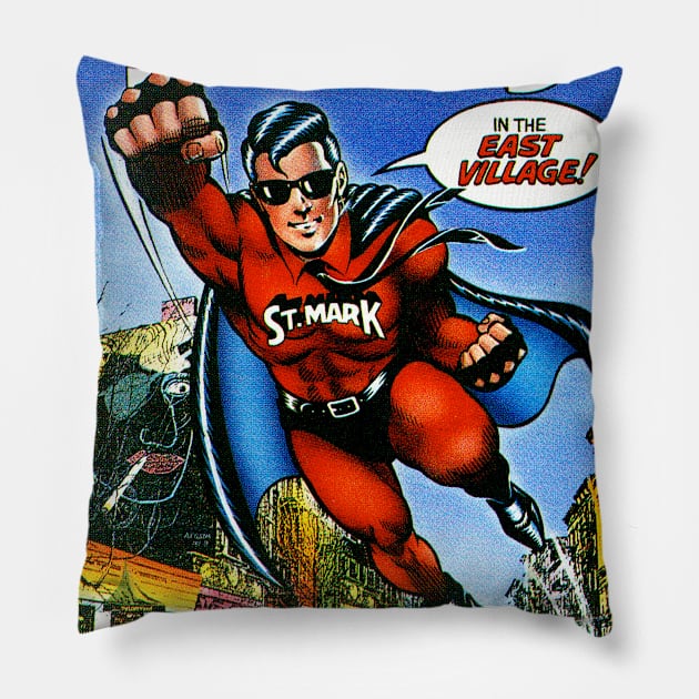 ST. MARKS COMICS Pillow by ArlenSchumer