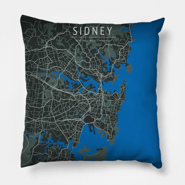 SIDNEY MAP Pillow by boy cartograph