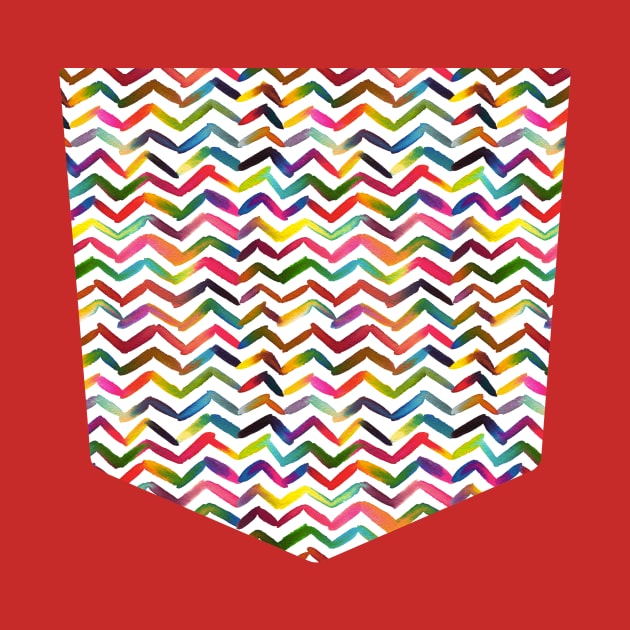 Pocket - Chevron Stripes Multicolored by ninoladesign