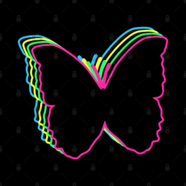 Butterfly 80s Neon by Nerd_art