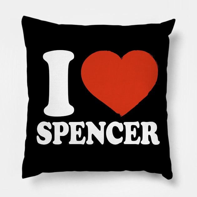 I Love Spencer Pillow by Saulene