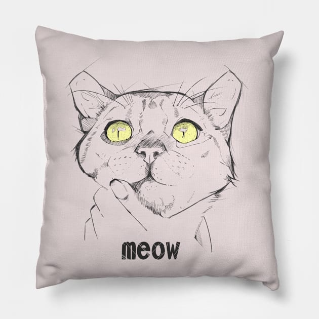 meow everyone Pillow by Radushen