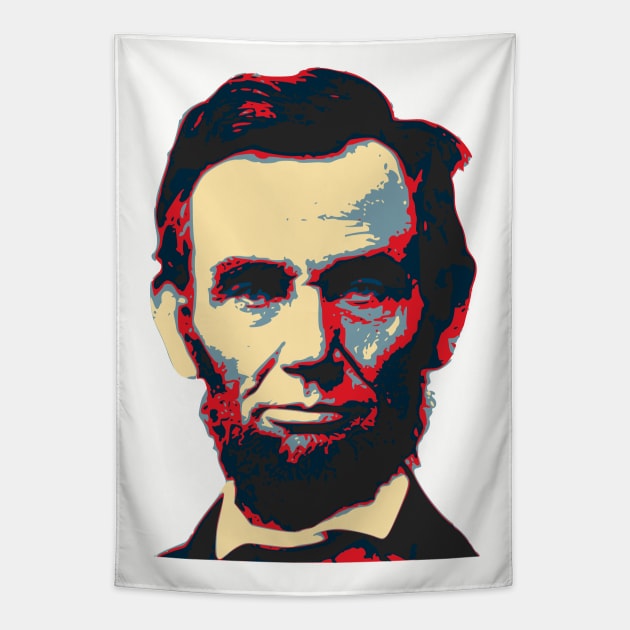 Abraham Lincoln Hope Style Pop Art Tapestry by Nerd_art