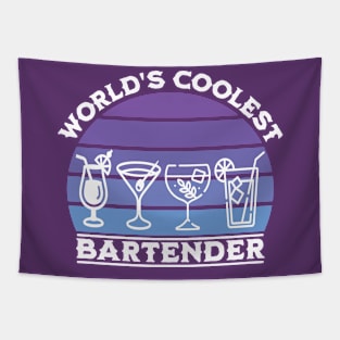 World's Coolest Bartender cool sunset design Tapestry