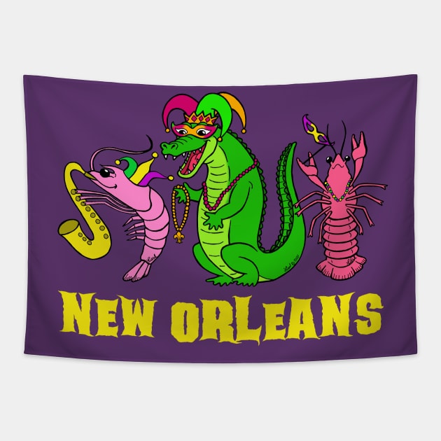 Mardi Gras New Orleans Tapestry by HonuHoney