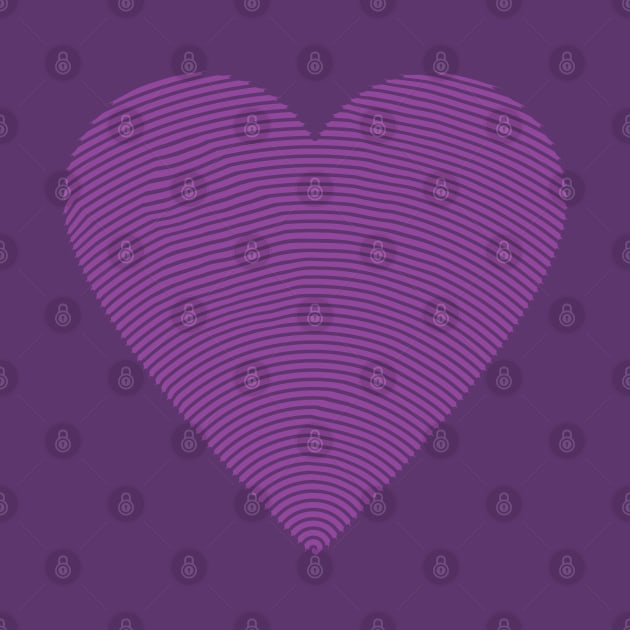 Stripes heart Art Design Purple by DragonXX