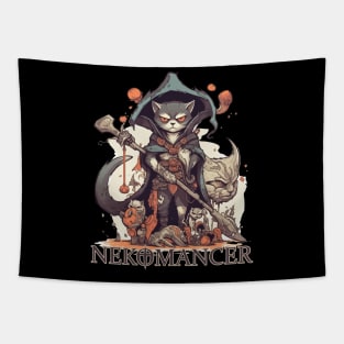 The Nekomancer - Necromancer Cat Tapestry