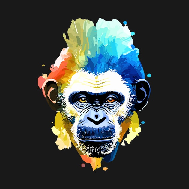 Chimpanzee  Ape Wild Nature Animal Color by Cubebox