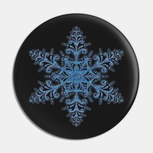 Big Holiday Classy Blue Snowflake Pin