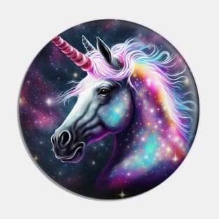 Cool Glittery Space Unicorn Pin