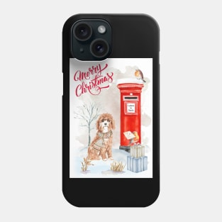 Cavapoo Merry Christmas Santa Dog Phone Case