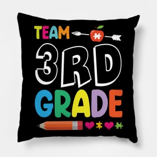 Team 3rd Grade Student Senior Teacher Happy Back To School Pillow