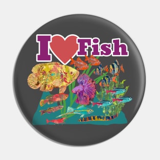 I Heart Tropical Fish Pin