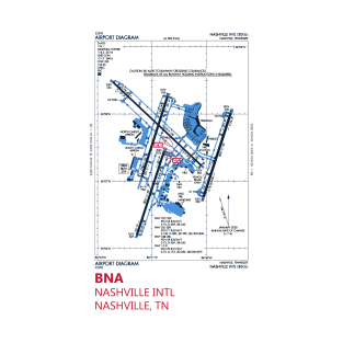 Airport Diagram - Nashville Intl (BNA) T-Shirt