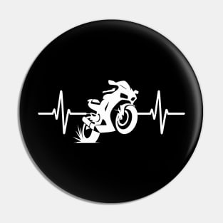 Sport Motorcycle Heartbeat Pin