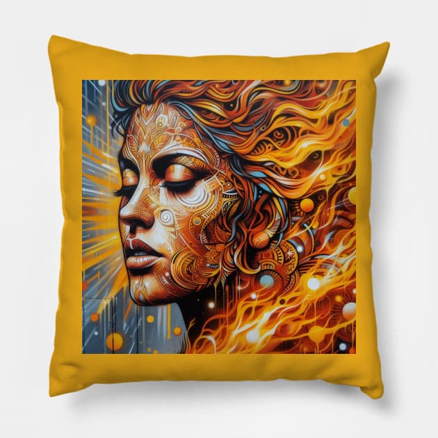 Goddess of Fire Pillow by JohnTy