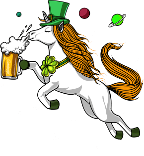 Leprechaun Unicorn St Patricks Day Beer Irish Party Magnet