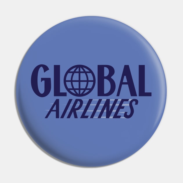 Global Airlines - Blue Background Pin by jepegdesign