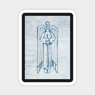 Religious Angel with sword digital illustration Magnet