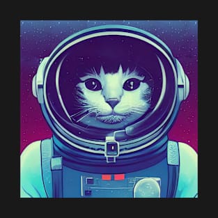 Funny Astronaut Cat in Space T-Shirt