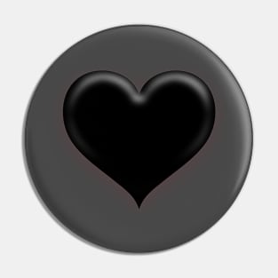 Black Heart Emoji Pin