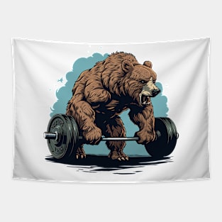 bear at gym Tapestry