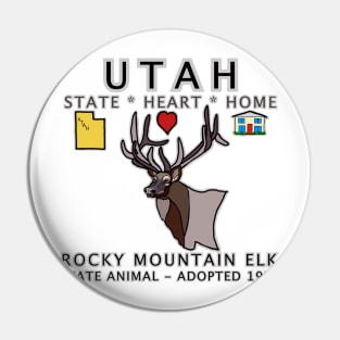 Utah - Rocky Mountain Elk - State, Heart. Home - state symbols Pin