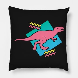 Retro 90s Aesthetic Vaporwave Dinosaur Pillow