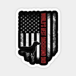 World's Best Dachshund Dad USA Flag Magnet