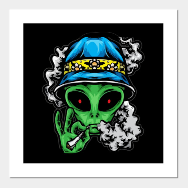 Alien Smokes Weed Aliens Posters And Art Prints Teepublic
