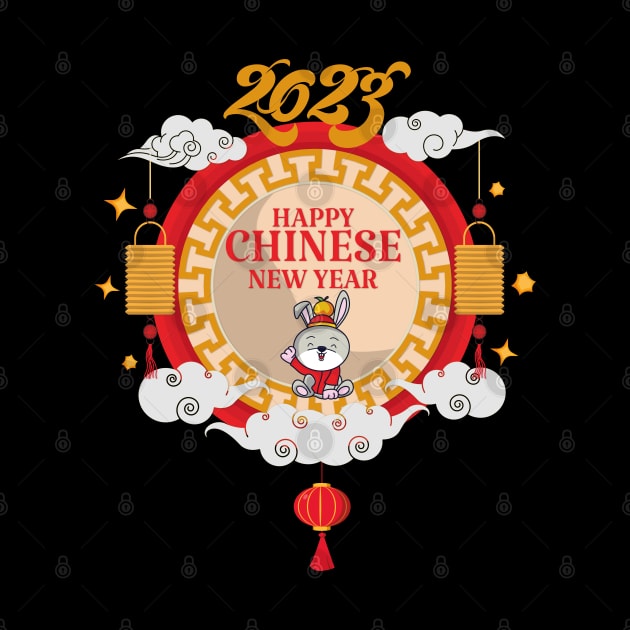 Happy Chinese New Year 2023 Year Of The Rabbit Red Present by secretboxdesign