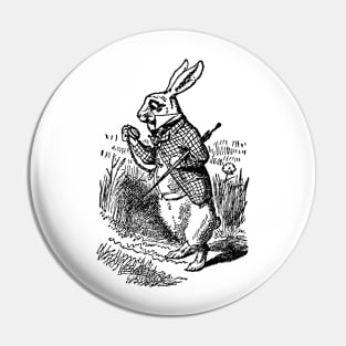 Vintage Alice in Wonderland White Rabbit Pin