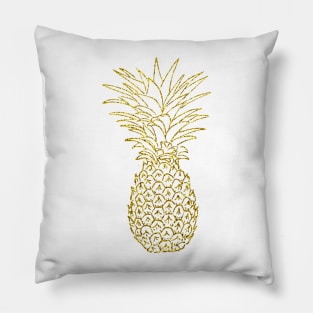 Pineapple Gold  Lucky Pineapples Cute Trendy Design Pillow