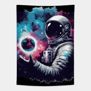 Colorful astronaut in space Tapestry