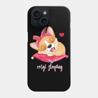 cute little corgi sleeping pillow tshirt Phone Case