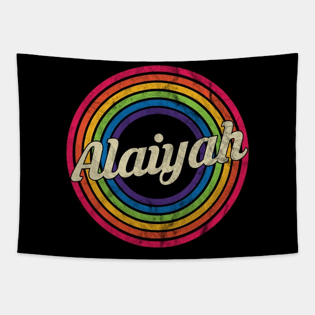 Alaiyah - Retro Rainbow Faded-Style Tapestry by MaydenArt