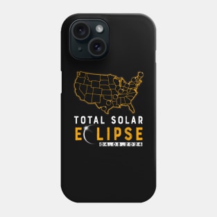 America Totality Total Solar Eclipse99 April 8 2024 USA Map Phone Case