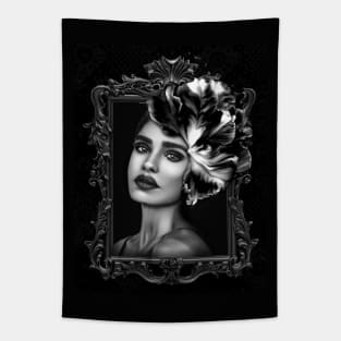 Dark black and white Ladies Fine Art Home Decor Wall Art Digital Prints Artwork Illustration Fine Tapestry