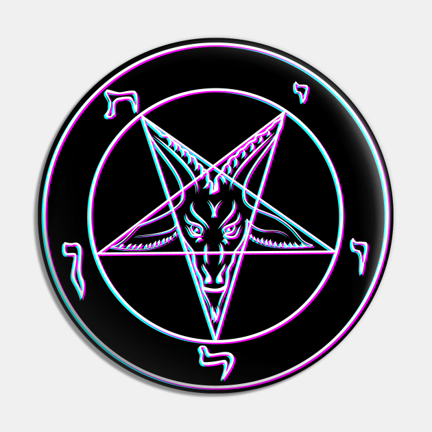 Vaporwave Pentagram Pin by BlackRavenOath