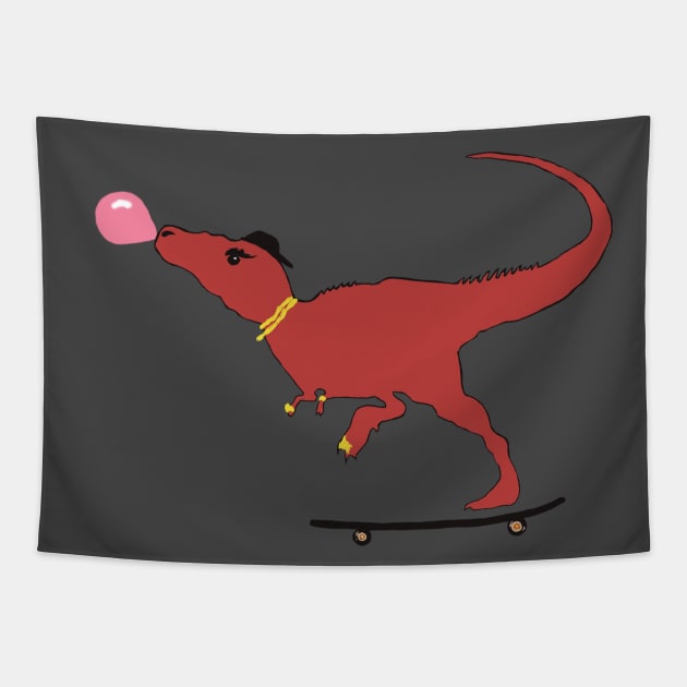 Tyrannosaurus Skate Tapestry by Manitarka