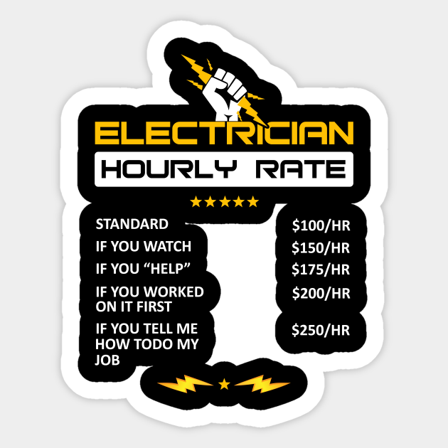 Electrician Hourly Rate - Electrician - Sticker