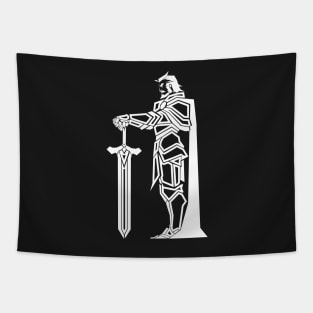 Cartoon White Knight Tapestry