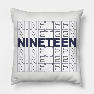 NINETEEN (Navy Text) Pillow