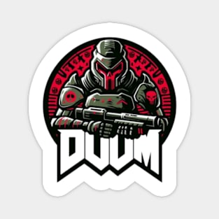 Doom Guy Transparent Logo Magnet