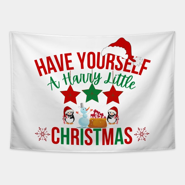 Have yourself a Harry little Christmas Merry Christmas Tapestry by The Sober Art