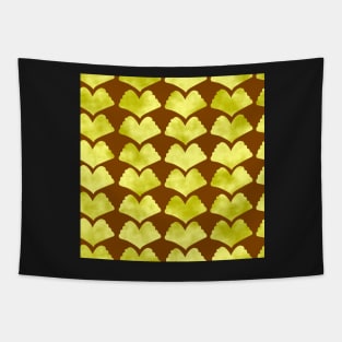 Ginkgo Leaves Gold on Brown 5748 Tapestry