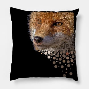 Fox pointillism Pillow