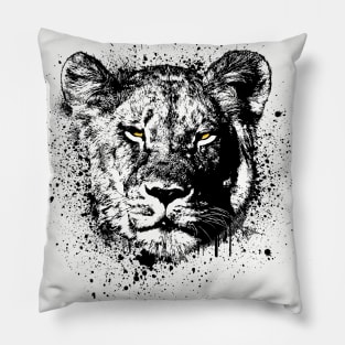 Lion Lioness Animal Wildlife Forest Nature Adventure Hunt Graphic Pillow